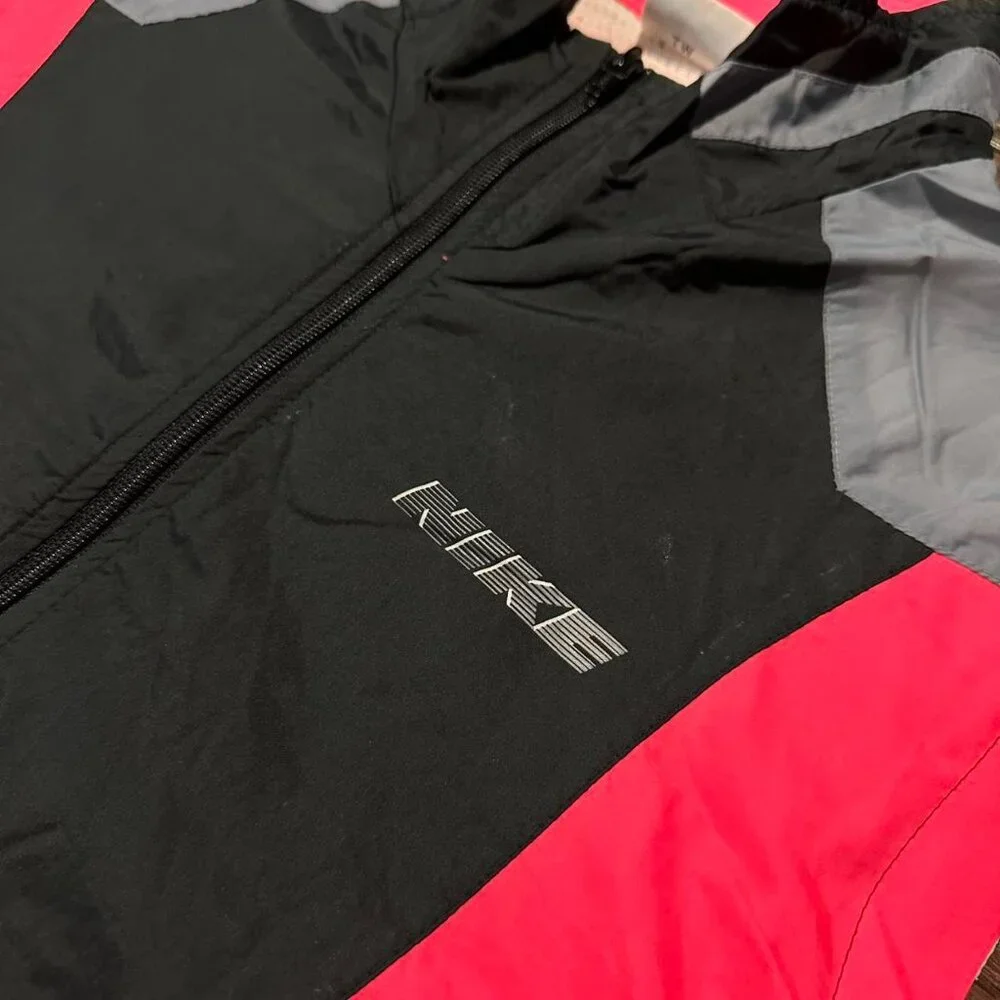 VINTAGE 90s NIKE Windbreaker Vest Black Pink Neon - Medium - Picture 3 of 6